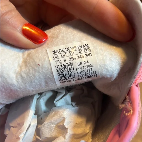 Adidas Pink and Navy Gazelle Sneakers - Picture 10 of 11